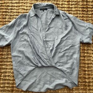 RACHEL Rachel Roy Light Blue Wrapped Blouse